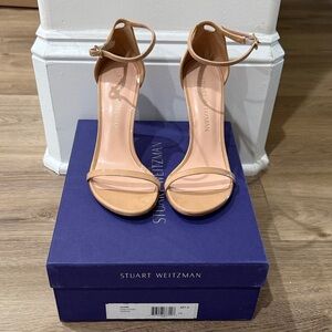 Stuart Weitzman Nude Ankle Strap Heels